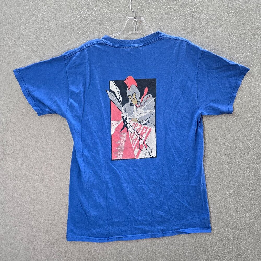 VINTAGE Pearl Jam Men Shirt Medium Blue Y2K 2002 Riot Act Concert Tour Tee